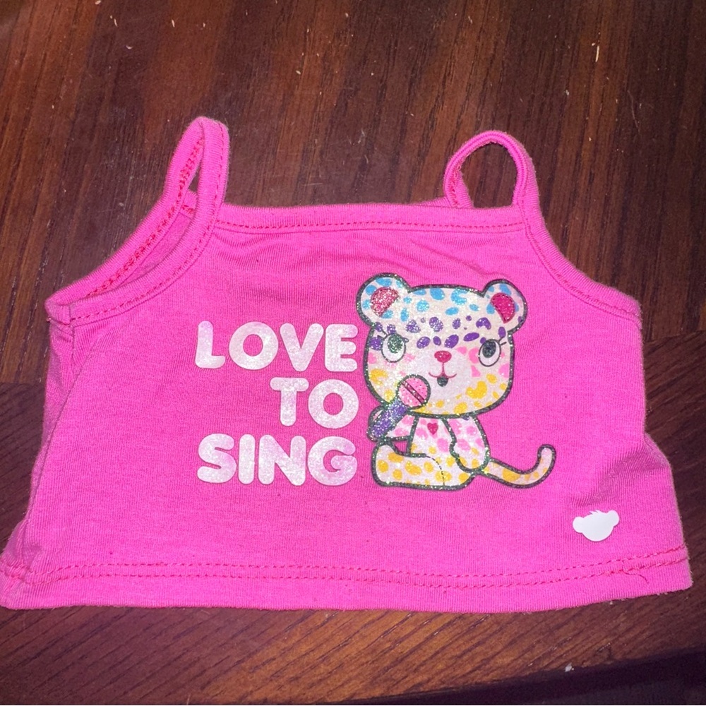 Build A Bear Workshop Kabu Kwaii Love To Sing Catrina Pink Tank Top RARE HTF